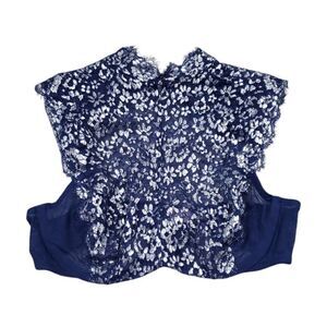 Victoria's Secret Dream Angels Blue Silver Unlined High Neck Demi Bra 34D